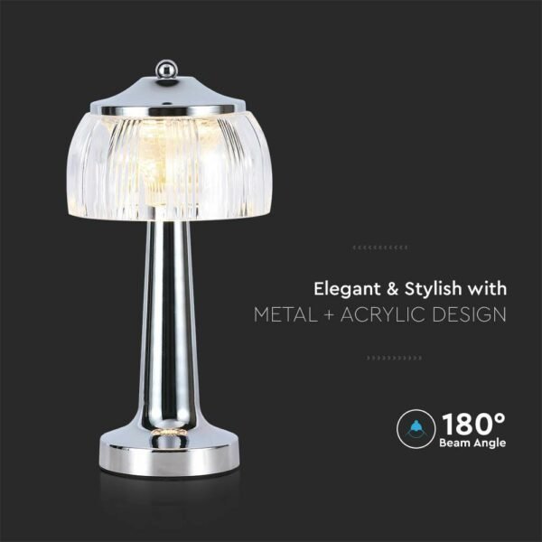 V-TAC 7939 Φωτιστικό Γραφείου LED 1W Επαναφορτιζόμενο 3 σε 1 CCT με Χρώμιο Σώμα Dimmable - Image 6