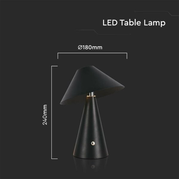 V-TAC 7947 LED φωτιστικό γραφείου 3W επαναφορτιζόμενο 3 σε 1 CCT με μαύρο σώμα dimmable - Image 5