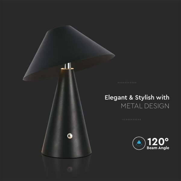 V-TAC 7947 LED φωτιστικό γραφείου 3W επαναφορτιζόμενο 3 σε 1 CCT με μαύρο σώμα dimmable - Image 6