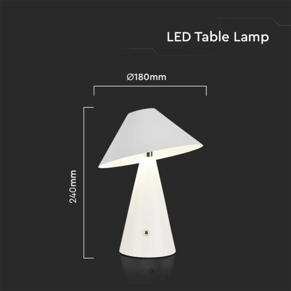 V-TAC 7948 LED φωτιστικό γραφείου 3W επαναφορτιζόμενο 3 σε 1 CCT με λευκό σώμα dimmable - Image 5