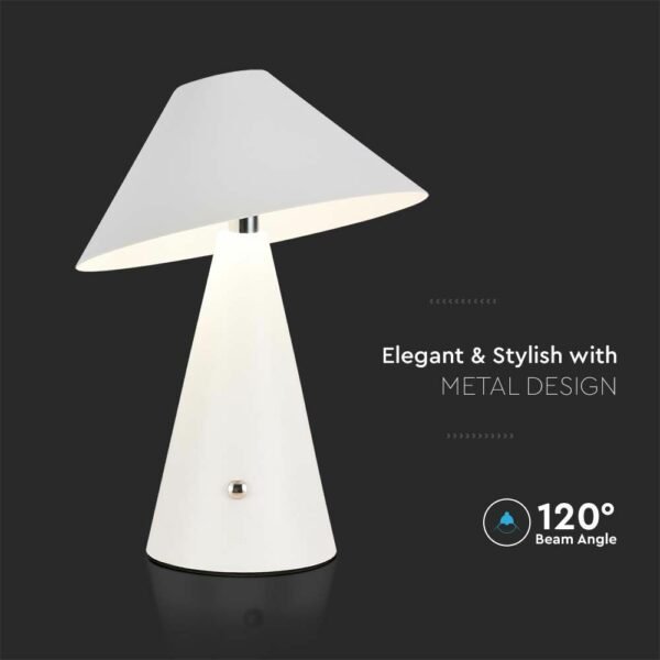 V-TAC 7948 LED φωτιστικό γραφείου 3W επαναφορτιζόμενο 3 σε 1 CCT με λευκό σώμα dimmable - Image 6