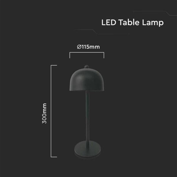 V-TAC 7985 Φωτιστικό Γραφείου LED 3W Επαναφορτιζόμενο 3 σε 1 CCT με Μαύρο Σώμα Dimmable - Image 5