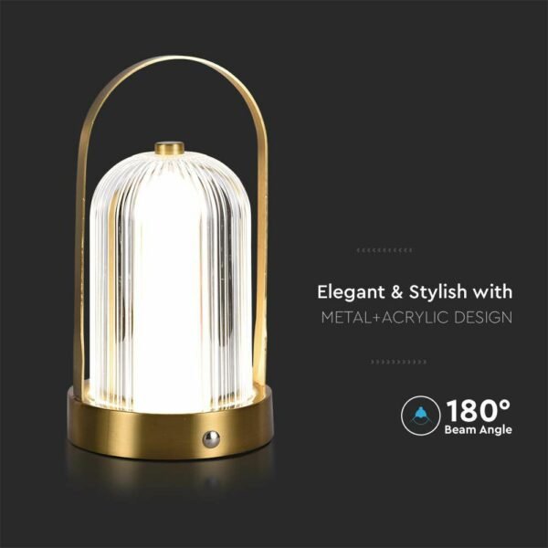 V-TAC 7989 Φωτιστικό Γραφείου LED 1W Επαναφορτιζόμενο 3 σε 1 CCT με French Gold Σώμα Dimmable - Image 7