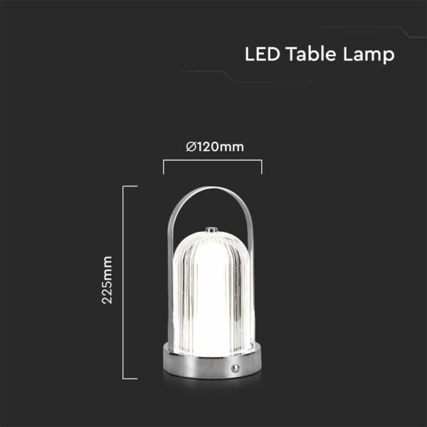 V-TAC 7990 Φωτιστικό Γραφείου LED 1W Επαναφορτιζόμενο 3 σε 1 CCT με Χρώμιο Σώμα Dimmable - Image 5