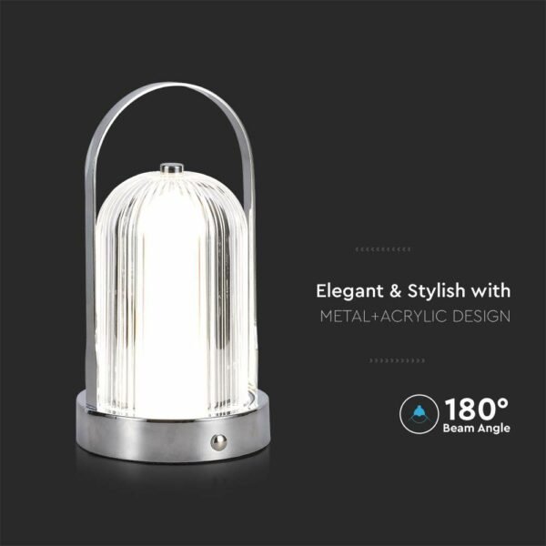 V-TAC 7990 Φωτιστικό Γραφείου LED 1W Επαναφορτιζόμενο 3 σε 1 CCT με Χρώμιο Σώμα Dimmable - Image 6