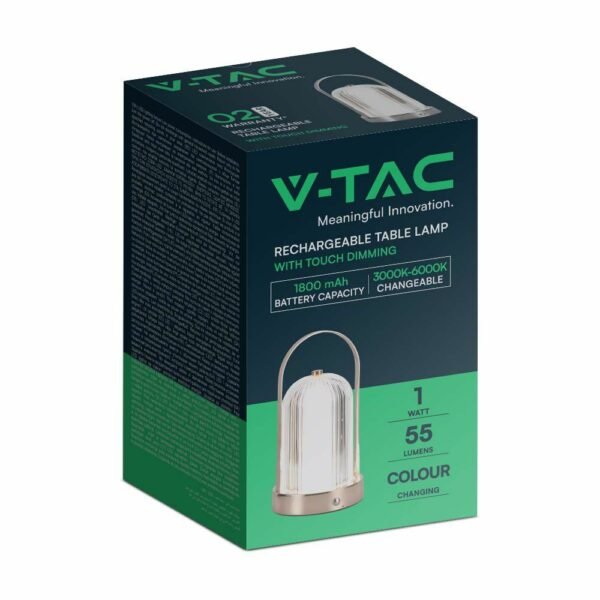 V-TAC 7991 Φωτιστικό Γραφείου LED 1W Επαναφορτιζόμενο 3 σε 1 CCT με Μπρονζε Σώμα Dimmable - Image 4