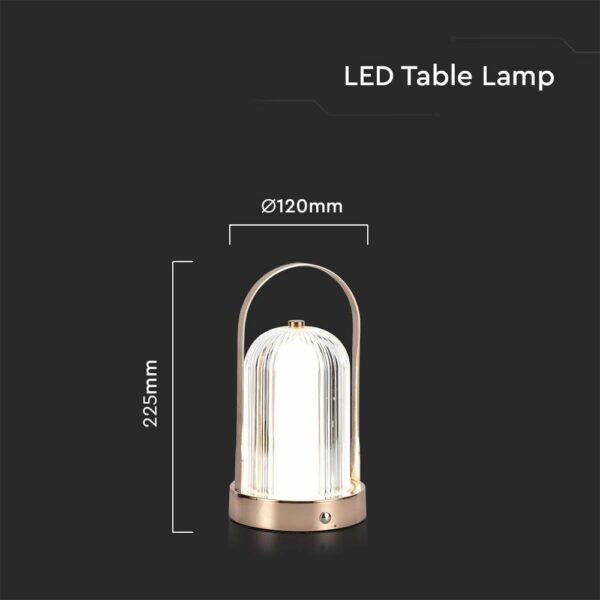 V-TAC 7991 Φωτιστικό Γραφείου LED 1W Επαναφορτιζόμενο 3 σε 1 CCT με Μπρονζε Σώμα Dimmable - Image 5