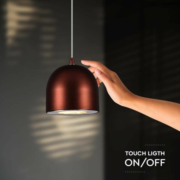 V-TAC 7997 Κρεμαστό Φωτιστικό Οροφής LED 8.5W 3000K με Καφέ Σώμα και On/Off Αφής - Image 8