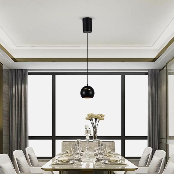 V-TAC 7998 LED κρεμαστό φωτιστικό οροφής σφαίρα 8.5W 3000K θερμό λευκό με μαύρο σώμα - Image 2