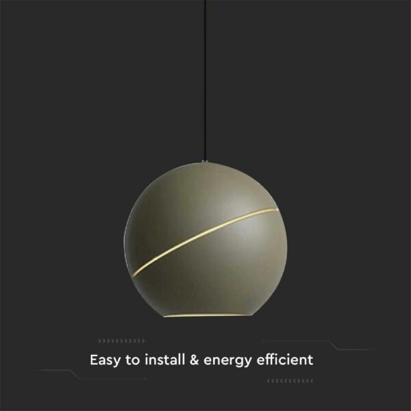 V-TAC 8000 LED κρεμαστό φωτιστικό οροφής σφαίρα 8.5W 3000K θερμό λευκό με champagne gold σώμα - Image 5