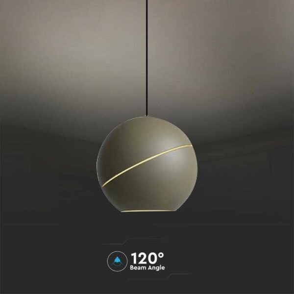V-TAC 8000 LED κρεμαστό φωτιστικό οροφής σφαίρα 8.5W 3000K θερμό λευκό με champagne gold σώμα - Image 7