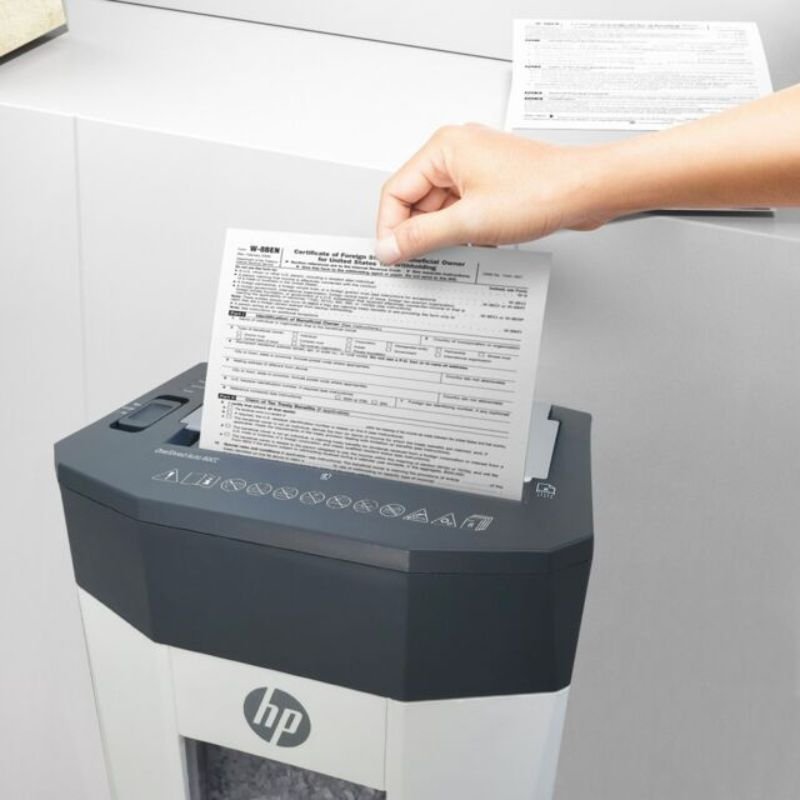 HP OneShred Auto 80CC – 2817 Λευκός/Γκρι καταστροφέας εγγράφων και καρτών Cross Cut P4 – 8 Manual/80 Auto x A4 – 15L - Image 10