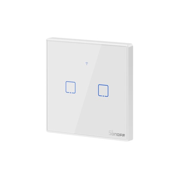 GloboStar® 80131  SONOFF T2EU2C-RF - 433MHz Wireless Smart Wall Touch Button Switch AC 100-240V Max 4A (2A/Way) 2 Way - RF Series - Image 2