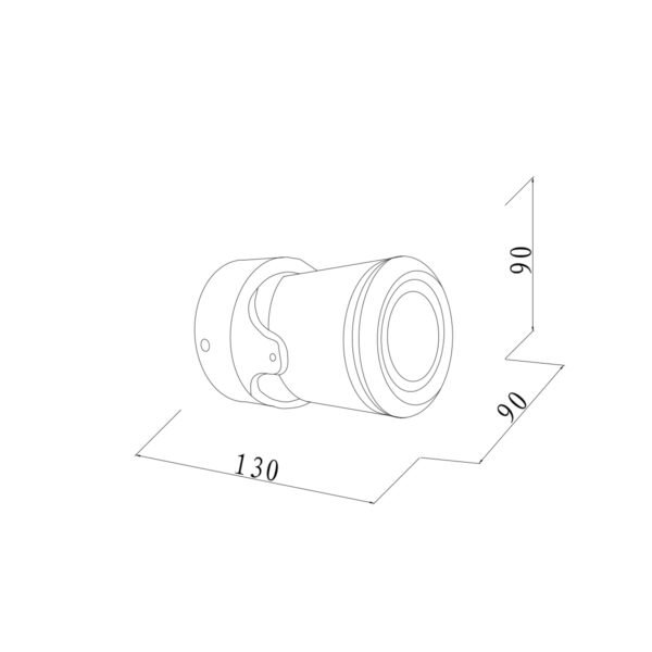 it-Lighting Crescent 1xGU10 Outdoor Spot Grey D:90x90x130mm (80206034) - Image 2