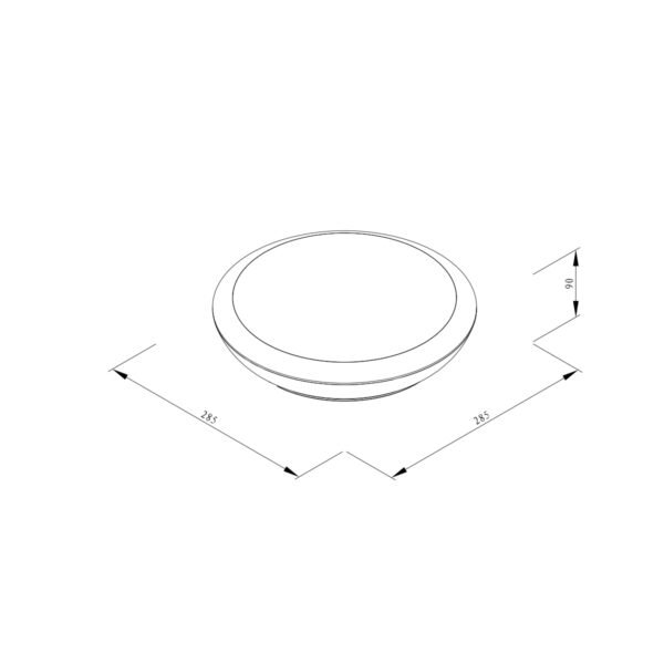 it-Lighting Champlain 1xE27 Outdoor Ceiling Light Grey D:90x285x285mm (80300834) - Image 2