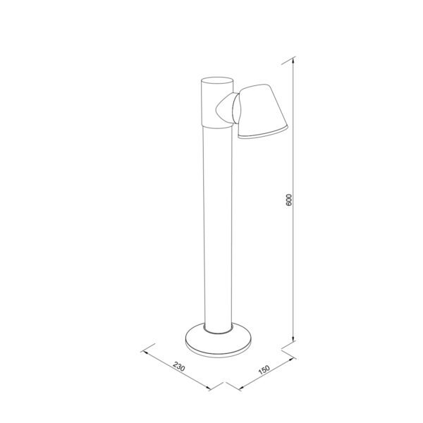 it-Lighting Shasta 1xGU10 Outdoor Pole Light Black D:150x230x600mm (80400714) - Image 2