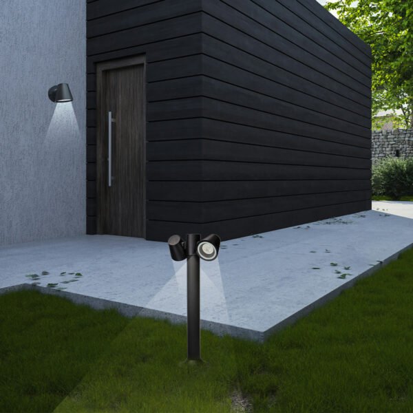 it-Lighting Shasta 2xGU10 Outdoor Pole Light Black D:150x305x600mm (80400814) - Image 2