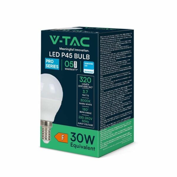 V-TAC 8044 Λάμπα LED E14 P45 Samsung SMD 3.7W ψυχρό λευκό 6500K - Image 5
