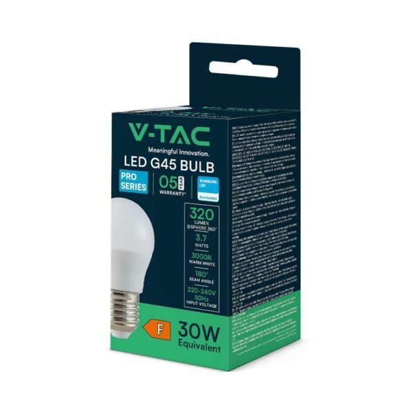 V-TAC 8046 Λάμπα LED E27 G45 Samsung SMD 3.7W φυσικό λευκό 4000K - Image 5