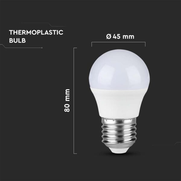 V-TAC 8047 Λάμπα LED E27 G45 Samsung SMD 3.7W ψυχρό λευκό 6500K - Image 6