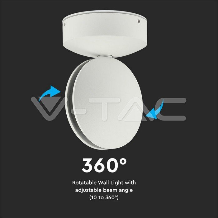 V-TAC 8217 LED Φως Τοίχου 3000K IP65 6W Λευκό Σώμα - Image 7