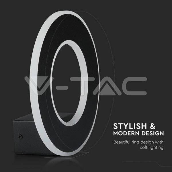 V-TAC 8228 Απλίκα LED 9W 4000K Φυσικό Λευκό Φως σε Μαύρο Χρώμα - Image 8