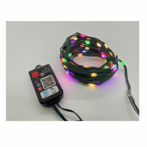 Smart Wifi Tuya APP 100 Χριστουγεννιάτικα Λαμπάκια LED Πολύχρωμα RGB 10μ σε Σειρά με Πράσινο Καλώδιο και Προγράμματα Evivak 841043