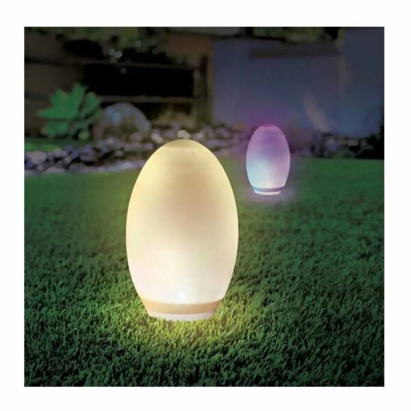 LED 0.2W Ηλιακό Φωτιστικό Δαπέδου IP44 RGB+WW Επαναφορτιζόμενο Σχήμα Αυγού σε Λευκό Χρώμα 8557 V-Tac - Image 4