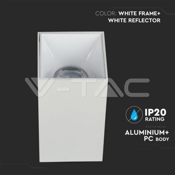 V-TAC 8583 Σποτ Εξωτερικής τοποθέτησης Τετράγωνο για GU10 Λευκό - Image 4