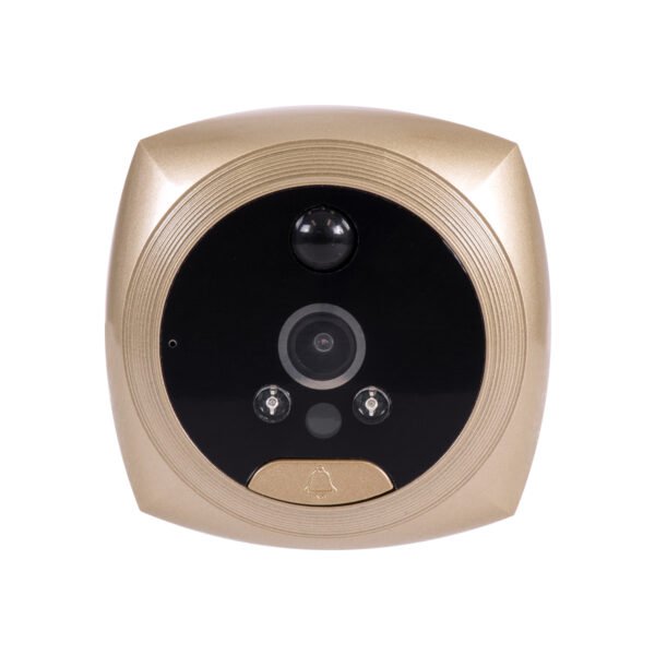 GloboStar® 86066 Επαναφορτιζόμενη Ψηφιακή Έξυπνη Camera Εξώπορτας 90° Μοιρών με Έγχρωμη Οθόνη 3.5" Inches - USB - Νυχτερινή Όραση με LED IR - Κουδούνι - Χρυσό - Image 6