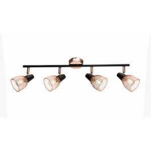 AMBIX ΣΠΟΤ 4XE14 ΜΑΥΡΟ/ΧΑΛΚΟΣ