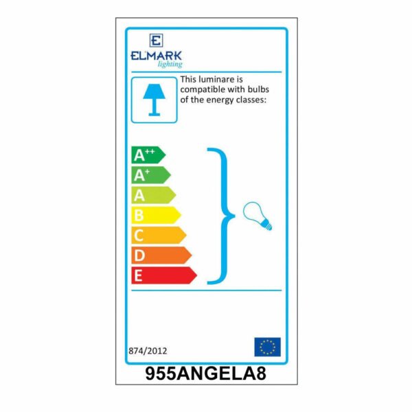 Angela Κρεμαστό Πολύφωτο Μεταλλικό Λευκό 955ANGELA8/WH 8xE14 Elmark - Image 2
