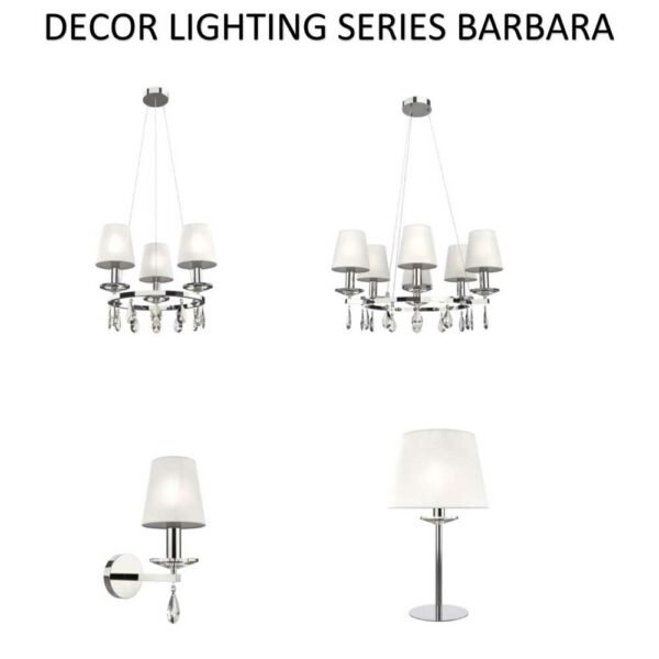 Πολυέλαιος με Κρύσταλλα 6xE14 Λευκός 955BARBARA6 Elmark - Image 3