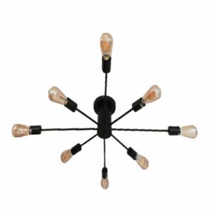 Φωτιστικό Οροφής Μαύρο 8xE27 IP20 Μεταλλικό 955LOREN8/BL Elmark