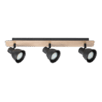 RIKO ΣΠΟΤ 3xGU10 ΜΑΥΡΟ/ΞΥΛΟ