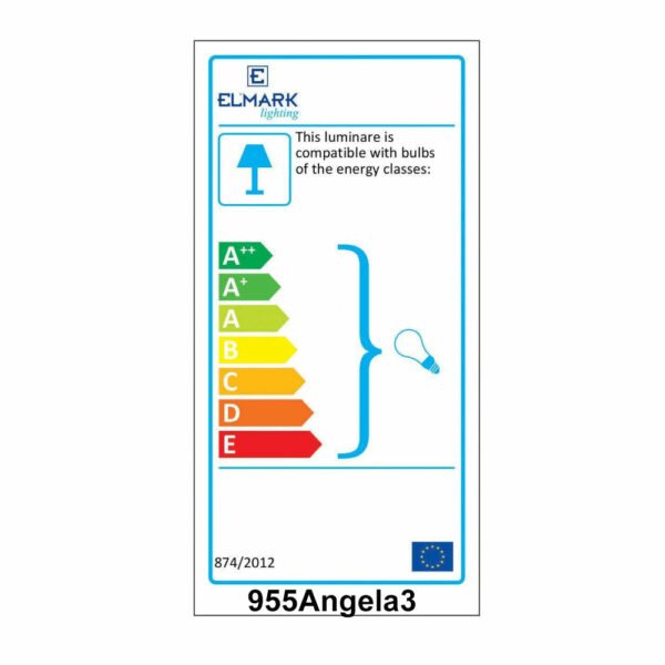 Angela Κρεμαστό Πολύφωτο Μεταλλικό Μαύρο 955ANGELA3 3xE14 Elmark - Image 4