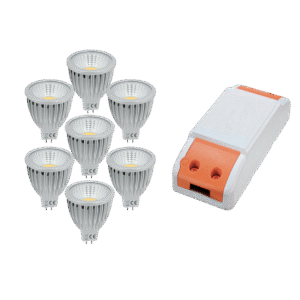 LED ΤΡΟΦΟΔΟΤΙΚΟ 36W+ 7X LED3 3W 4000K MR16