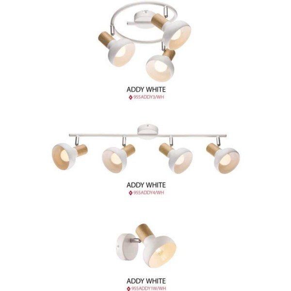 Φωτιστικό 3Φ Σποτ Addy Μεταλλικό Λευκό 955ADDY3/WH - Image 2