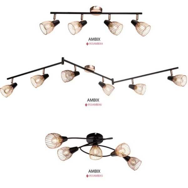 Φωτιστικό 3Φ Ambix Μεταλλικό 955AMBIX3R - Image 3