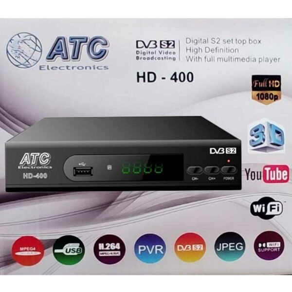 ATC HD-400 DVBS2 Αποκωδικοποιητής Δορυφορικός 3D HD - Image 2