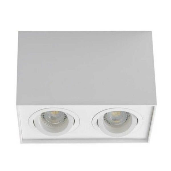 Avide GU10 Spot Light Square White Swivel Double 180x96x125mm