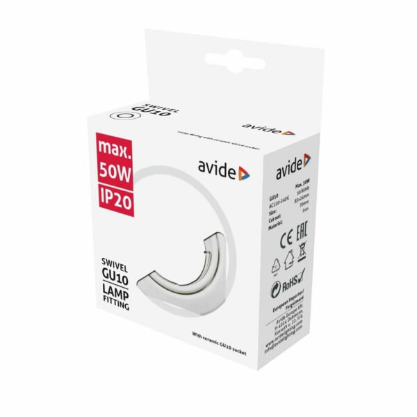 Avide GU10 Frame Cone Swivel White - Image 2
