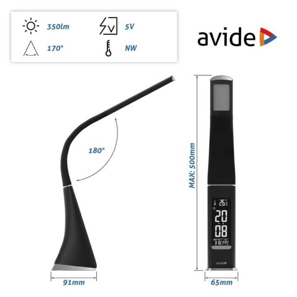 LED Desk Lamp Business Leather Calendar Black 6W με 3 επίπεδα Φωτισμού και Ρεοστάτη - Image 6