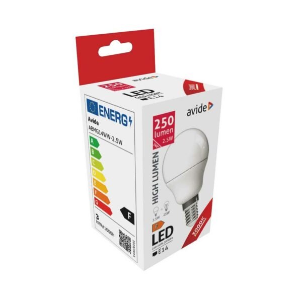 Avide LED Globe Mini G45 2.5W E14 WW 3000K High Lumen - Image 2