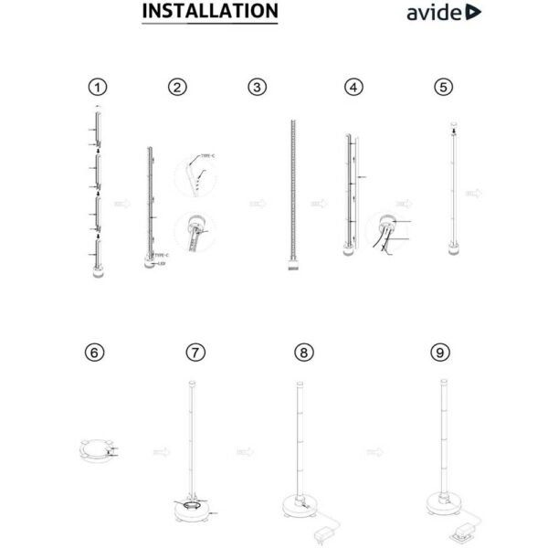 Avide LED Φωτιστικό Γωνίας Δαπέδου RGB + W με με Αισθητήρα Μουσικής - Image 4