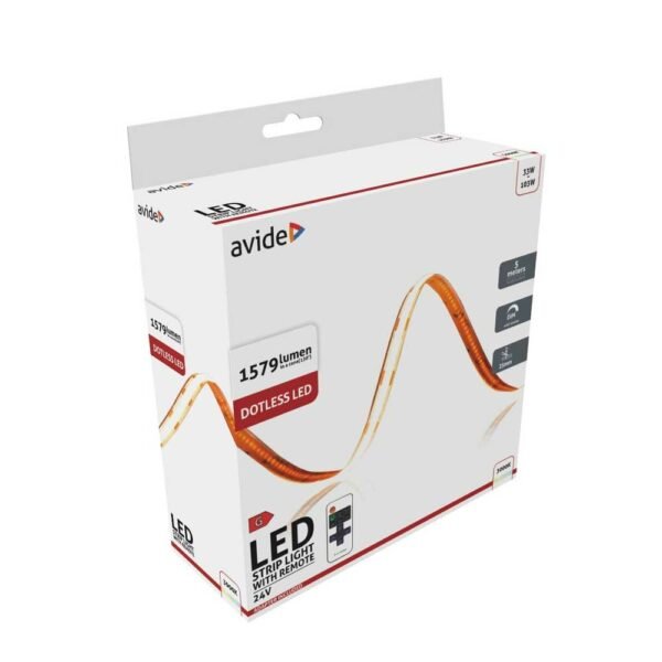 Avide LED Strip Blister RF 24V COB WW IP20 5m