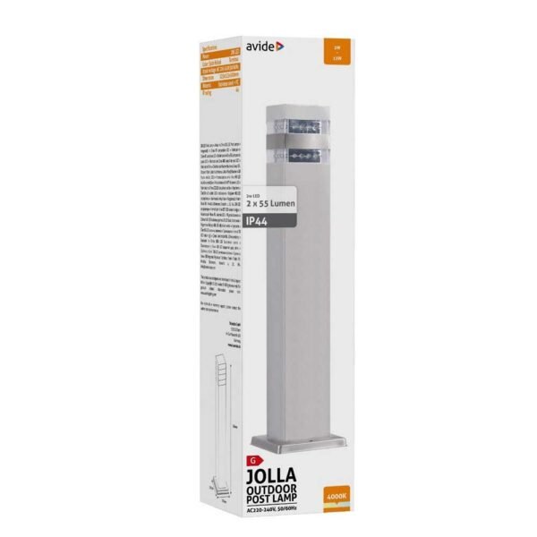 Avide Outdoor Post Lamp Jolla LED 2W NW 500mm IP44 Satin Nickel - Image 2