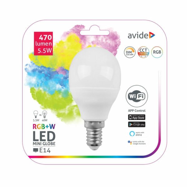 Avide Smart LED Mini Globe 5.5W RGB+W WIFI APP Control