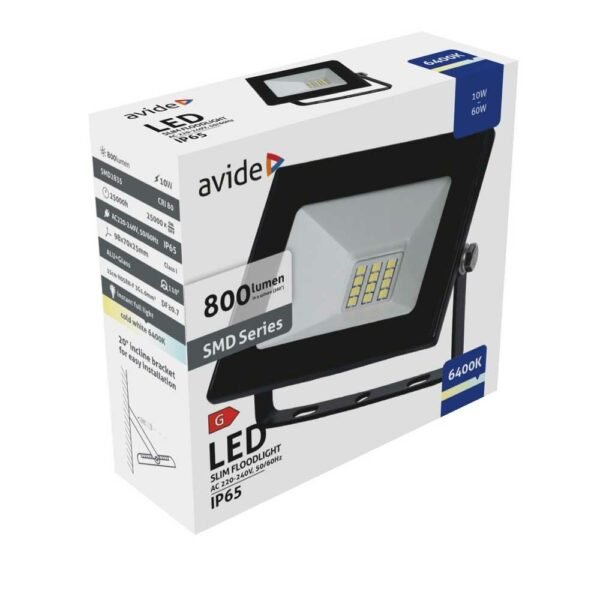 Avide Value LED Προβολέας Slim SMD 10W CW 6400K - Image 2