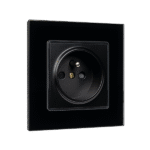 FRENCH TYPE SOCKET 16A GLASS FRAME BLACK+C. BOX